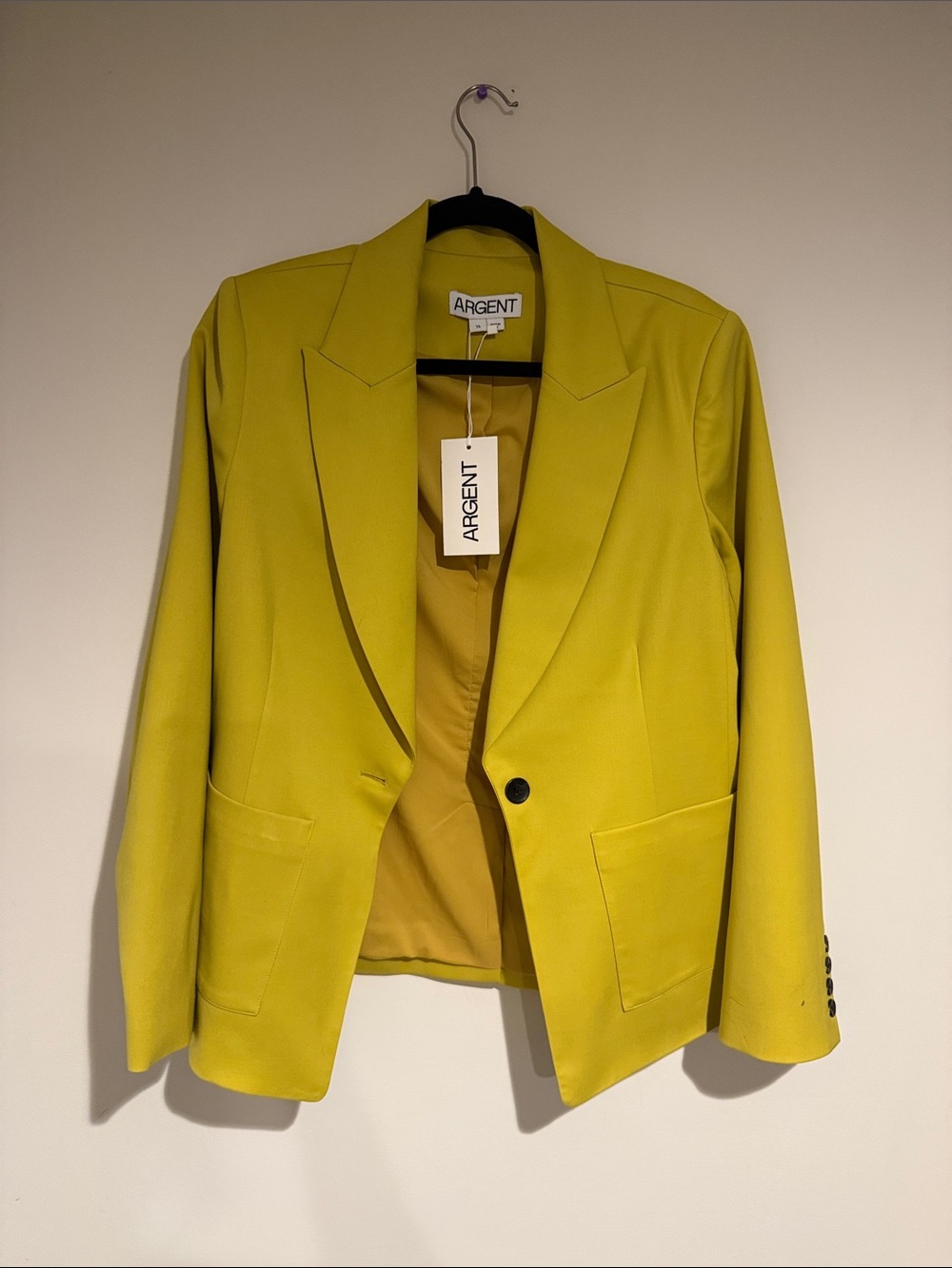 Argent Women's Bright Yellow Single-Button Blazer